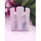 Natural Aquamarine Tumbled Nuggets French Post Style Earrings